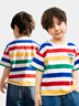 汪汪隊立大功童裝男童短袖t恤條紋夏裝寬松上衣寶寶男孩打底衫 彩虹條紋  130  曬單實(shí)拍圖