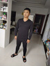 貓人男士莫代爾秋衣無痕薄款圓領秋冬季內搭打底衫保暖套裝男 【圓領上衣+褲子】-鉑灰   2XL （適合150-170斤） 曬單實拍圖