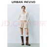 UR2025春季新款女裝休閑V領(lǐng)系帶超短款針織開衫UYY950022 本白 S 曬單實拍圖