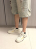 森馬（Senma）男鞋夏季休閑百搭小白鞋子男士軟底輕便厚底增高板鞋男款鏤空透氣 米色 42 曬單實(shí)拍圖