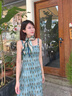 瑪麗亞·古琦（MARJA KURKI）雙面色真絲絲巾女士禮盒裝 中方巾絲巾送長輩桑蠶絲圍巾絲綢禮物 藍(lán)綠色 曬單實(shí)拍圖
