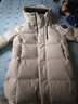 鴨鴨梓渝同款珠峰358g高充羽絨服男女長(zhǎng)款冬季新款戶外防寒加厚外套HY 米白色 S （充絨268克） 曬單實(shí)拍圖