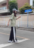 COZOK排扣褲男女半開扣夏季季潮流寬松運動九分闊腿直筒褲休閑褲子女 字母_紐扣褲[黑色] S _建議70~85斤斤 曬單實拍圖
