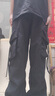 甜承智2025復(fù)古街頭中大童速干工裝褲男女休閑運動直筒闊腿寬松長褲薄款 黑色 (男女同款 ) 160 【建議身高150-160】 曬單實拍圖