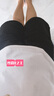 無印良品（MUJI）女式 粗細(xì)不均棉線絲光斜紋抽褶中褲 褲子女款25年夏季短褲女裝 黑色 XL （165/74A） 曬單實(shí)拍圖