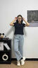 EXULL依思Q女鞋老爹鞋2025夏季新款厚底增高百搭學(xué)院風(fēng)時尚潮流百搭運(yùn)動鞋女 米色 37 曬單實(shí)拍圖