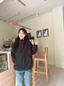 鴨鴨輕薄羽絨服女秋冬2025年新款小個子韓版時尚寬松連帽羽絨夾克外套 黑色 XL 曬單實拍圖