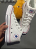 匡威（Converse）ALL star 經(jīng)典休閑鞋情侶鞋中幫帆布鞋男女鞋學生運動鞋加厚款 A00812C 米白色 37 /4.5 曬單實拍圖