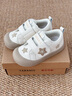 泰蘭尼斯秋季童鞋幼兒園室內鞋男童防踢兒童板鞋女寶寶入園鞋子 白/杏色24 曬單實(shí)拍圖