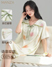 瑪倫薩純棉短袖睡裙女2025新款夏季可外穿印花套頭大碼連衣裙 曬單實(shí)拍圖