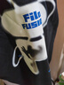 FILA FUSION斐樂潮牌情侶款針織短袖衫2025春新款涼感寬松純棉T恤 正黑色-BK L 曬單實拍圖