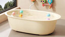 babyview嬰兒洗澡盆寶寶新生兒童小孩浴盆泡澡洗衣盆塑料沐浴桶加厚特大號 藍色-大號 曬單實(shí)拍圖
