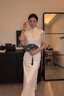 枝己新中式新娘旗袍2025新款披肩款夏季薄款結(jié)婚訂婚旗袍裙敬酒服婚服 HF059 M 曬單實(shí)拍圖