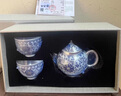 澤名家青花纏枝蓮茶壺茶杯小套裝功夫茶具復古鎏銀禮盒裝 鎏銀纏枝蓮 一壺兩杯 曬單實拍圖