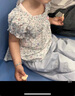戴維貝拉兒童套裝夏裝女童燈籠袖上衣闊腿七分褲兩件套 曬單實(shí)拍圖