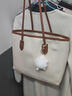 鉑吶苓包包女女神節春夏百搭上班托特包時(shí)尚通勤女包托特單肩包大包 大容量托特包【白色-帶隨機掛件】 曬單實(shí)拍圖