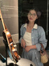 初語條紋襯衫闊腿短褲女2025新款知識分子松弛感兩件套裝 藍(lán)條  S 曬單實拍圖