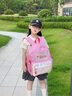 GERM芭比書(shū)包初高中大學(xué)生女孩大容量電腦包通勤旅行包休閑雙肩背包 淡粉【可放14寸筆記本】 曬單實(shí)拍圖