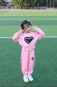 G. DUCKKIDS小黃鴨女童套裝2025春秋季新款網(wǎng)紅中大童衛(wèi)衣運動兒童休閑兩件套 粉色愛心套裝 90 cm 曬單實拍圖