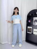 優(yōu)優(yōu)1點(diǎn)（Yoyo one）工裝褲女童夏季套裝2025新款兒童短袖運(yùn)動(dòng)服潮酷夏裝大童夏天衣服 18908漸變藍(lán)15029藍(lán)色 150 150cm 曬單實(shí)拍圖