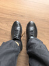 奧康（Aokang）運動(dòng)休閑鞋男牛皮透氣舒適松緊帶套腳皮鞋黑色42碼 曬單實(shí)拍圖