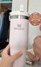 STANLEY拎拎杯吸管杯水杯保溫杯不銹鋼杯子大容量辦公車載887ML-晶粉色 曬單實(shí)拍圖