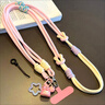 赫珮手機掛繩掛脖高顏值手機鏈手腕款兩用可斜挎背帶高級感掛繩手機殼墊片夾片防丟繩掛脖繩貼片防盜繩 兩用手機繩粉色+公仔掛件 曬單實(shí)拍圖