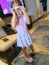 361°兒童泳衣女孩夏季可愛連體裙式平角游泳衣中大童學生游泳裝備 曬單實拍圖