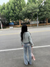 FSHE提臀喇叭褲春季2025新款小眾設(shè)計高腰彈力顯瘦小個子微喇牛仔褲女 淺藍色-長褲 S 曬單實拍圖