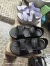 斯凱奇（Skechers）七夕禮物夏季新品男士輕質(zhì)涼鞋舒適百搭可調(diào)節(jié)魔術(shù)貼耐磨防滑拖鞋 全黑色/BBK 42 曬單實拍圖