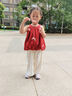 靚貝城堡女童套裝夏裝吊帶背心女孩衣服2025新款洋氣時(shí)髦兒童裝褲子兩件套 蝴蝶結(jié)套裝 110 曬單實(shí)拍圖