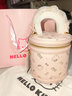 凱蒂貓（hellokitty）圓筒水桶包小眾印花手提女包包時(shí)尚休閑斜挎包質(zhì)感輕奢百搭單肩包 櫻花草莓糕卷 曬單實(shí)拍圖