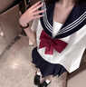 斤慕日系學(xué)院風(fēng)水手服jk制服套裝甜美可愛學(xué)生班服短袖襯衫百褶裙套裝 短袖上衣+短裙套裝(送紅領(lǐng)結(jié)) L 曬單實(shí)拍圖