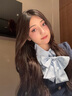 皓娥 學(xué)院風(fēng)甜美蝴蝶結(jié)假兩件收腰連衣裙女2025小香風(fēng)百褶短裙顯瘦 【藏藍(lán)色】含腰帶領(lǐng)結(jié) M 建議95-110斤 曬單實(shí)拍圖
