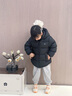 帕西爺爺兒童羽絨服男女加厚短款外套2024新款保暖寶寶童裝2332A 黑色 120 cm（充絨量122g） 曬單實(shí)拍圖