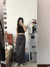 粉媚夢裙子女夏季半身裙包臀長裙2025新款修身顯瘦顯高小個子半裙a字裙 褶皺開叉包臀半身裙 M 【建議105斤以內(nèi)】 曬單實拍圖