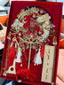 杯馬中式新娘結婚團扇出嫁秀禾diy重工雙面成品手工高級喜扇 當次日達 雙喜臨門【成品團扇+扇架+禮盒】 曬單實拍圖