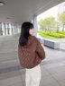 波司登輕薄羽絨服女短款90絨連帽菱格保暖外套B250135316 曬單實拍圖