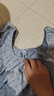 森馬（Semir）短袖襯衫女短款U領(lǐng)拼接波點(diǎn)繡花2025夏飛袖花苞上衣107425104060 曬單實(shí)拍圖