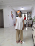 優(yōu)優(yōu)1點(diǎn)（Yoyo one）女童夏裝套裝2025新款兒童短袖短褲兩件套韓范洋氣中大童夏季童裝 9992白色18509卡其色【套裝】 140 曬單實(shí)拍圖