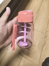 特百惠（Tupperware）CC企鵝350ML塑料杯夏季男女學(xué)生兒童水杯子便攜帶吸管 甜蜜粉 曬單實(shí)拍圖
