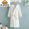 G.DUCKKIDS高檔輕奢品牌 A類兒童浴袍純棉毛巾料連帽吸水速干中長款男童女童 兒童空氣棉連帽 白色- 均碼 XL(建議身高140-155)- 曬單實拍圖