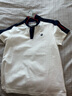 樂(lè )卡克（Le coq sportif）法國公雞2025年新品春季女款撞色拼條短袖POLO 象牙白色 L 曬單實(shí)拍圖