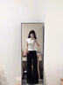 莜仙格小個(gè)子黑色不貼腿微喇叭牛仔褲女春秋新款百搭低腰顯瘦闊腿拖地褲 微喇褲 M 建議 95-105斤 曬單實(shí)拍圖