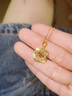 中國(guó)黃金（CHINA GOLD）碎碎冰小方糖黃金項(xiàng)鏈女足金吊墜套鏈七夕情人節(jié)禮物送女友紀(jì)念品 【小方糖】足金吊墜贈(zèng)銀鏈-京速達(dá) 曬單實(shí)拍圖