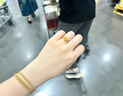 中國珠寶5G硬金足金爆閃愛心小方糖黃金戒指送老婆女友情人節(jié)禮物 愛心戒指約3.1g 曬單實拍圖