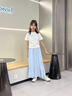 優(yōu)優(yōu)1點(diǎn)（Yoyo one）女童半身裙夏季2025新款女大童a字裙冰絲氣質(zhì)長裙兒童夏裝裙子薄 4520藍(lán)色 150 150cm 曬單實(shí)拍圖