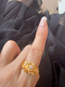 萃華金店足金999繁花錦簇黃金戒指女金戒子七夕禮物送女友老婆 金重約2.6g+證書禮盒圈號15 曬單實拍圖