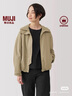 無(wú)印良品（MUJI）女式 不易沾水 風(fēng)帽夾克 女外套春季款 連帽  米色 L 曬單實(shí)拍圖