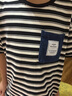 ASK JUNIOR童裝男童T恤夏薄透氣條紋撞色休閑半袖運(yùn)動(dòng)短袖t桖男童 160  曬單實(shí)拍圖